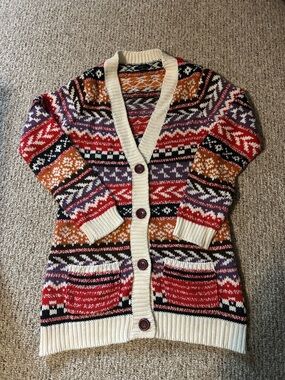 Women's Multicolor Button Cardigan Sweater